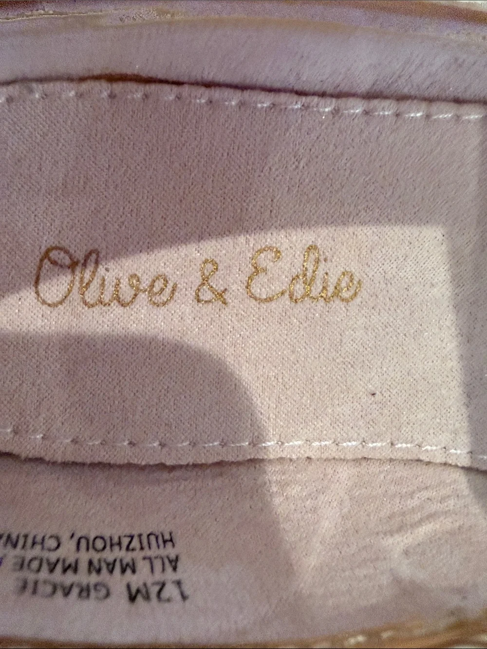 Olive & Edie Girls' Rose Gold Glitter Mary Jane Dress Shoes size 12 (new in box)